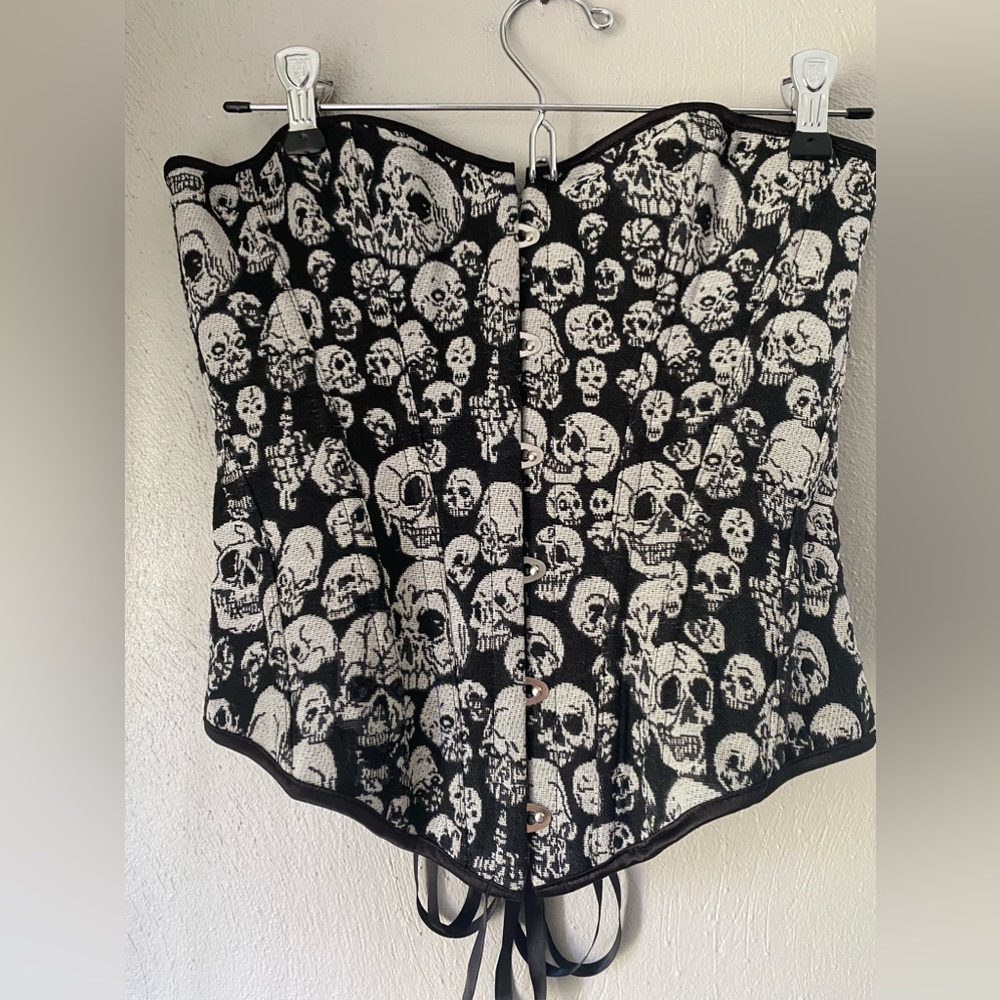 Gothic Skull Print Corset M